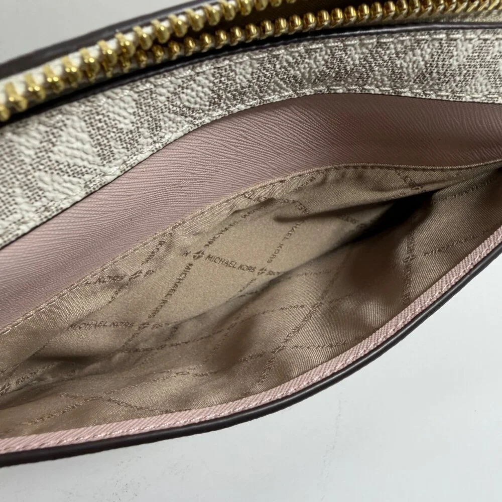 Michael Kors Jet Set East West Large Logo Powder Blush Multi Color Crossbody Ba